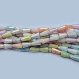 High quality quartz beads multi colour, Pensil Tower shape, size 11x5mm AB Finish, Pastel Color, approx 34 beads in string