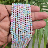 High quality quartz beads multi colour, Bi-cone shape, size 4mm AB Finish, Pastel Color, approx 96 beads in string
