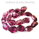 6 pcs Pkg. SUPER QUALITY' 26x20 MM APPROX SIZE, LOOSE PACK, FACETED PURPLE CRYSTAL GLASS BEADS'