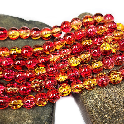 8 MM CRACKLE GLASS BEADS' APPROX 95-100 PIECES SOLD BY PER STRING PACK
