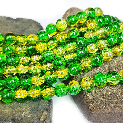 8 MM CRACKLE GLASS BEADS' APPROX 95-100 PIECES SOLD BY PER STRING PACK