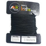 5 METERES PACK' BLACK COTTON CORD USED IN DIY JEWELLERY MAKING AND ACCESORY
