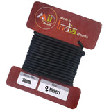2 METERES PACK' 3 MM' BLACK COTTON CORD USED IN DIY JEWELLERY MAKING AND ACCESORY