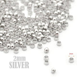 500 PIECES PACK' SILVER POLISHED 2 MM ROUND SPACER STOPPER