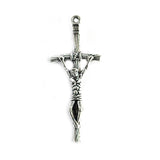 1 PIECE PACK' APPROX 50 MM LONG SILVER OXIDIZED CROSS CHARMS