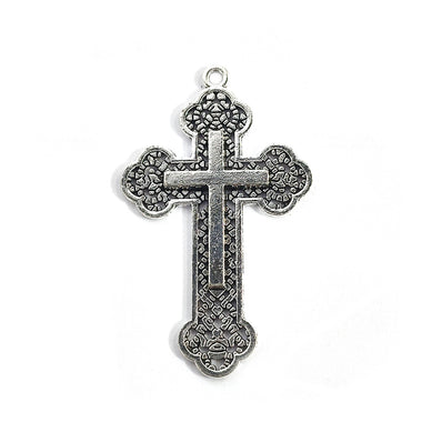 1 PIECE PACK' APPROX 52 MM LONG SILVER OXIDIZED CROSS CHARMS