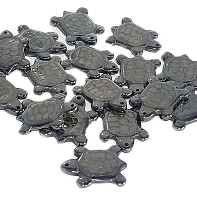 2 PIECES PACK' 24x18 MM APPROX' ORIGINAL HEMATITE SEMI PRECIOUS TURTLE CHARMS