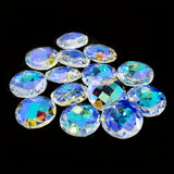 2 PIECES PACK (SINGLE HOLE)' 29 MM SIZE APPROX' CLEAR AB CRYSTAL CHARMS BEADS