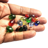 50GRAMS PKG. Oval  Mix color crystal glass beads