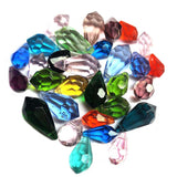 25 Pcs Pkg. Drop Side hole shape mix colors and mix sizes crystal glass beads