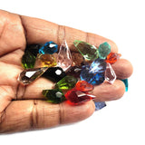 25 Pcs Pkg. Drop Side hole shape mix colors and mix sizes crystal glass beads