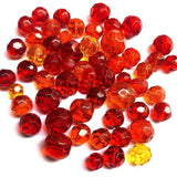 50 Grams Pkg. Round Facet Red Shade color, size encluded 6~12mm Mixed size