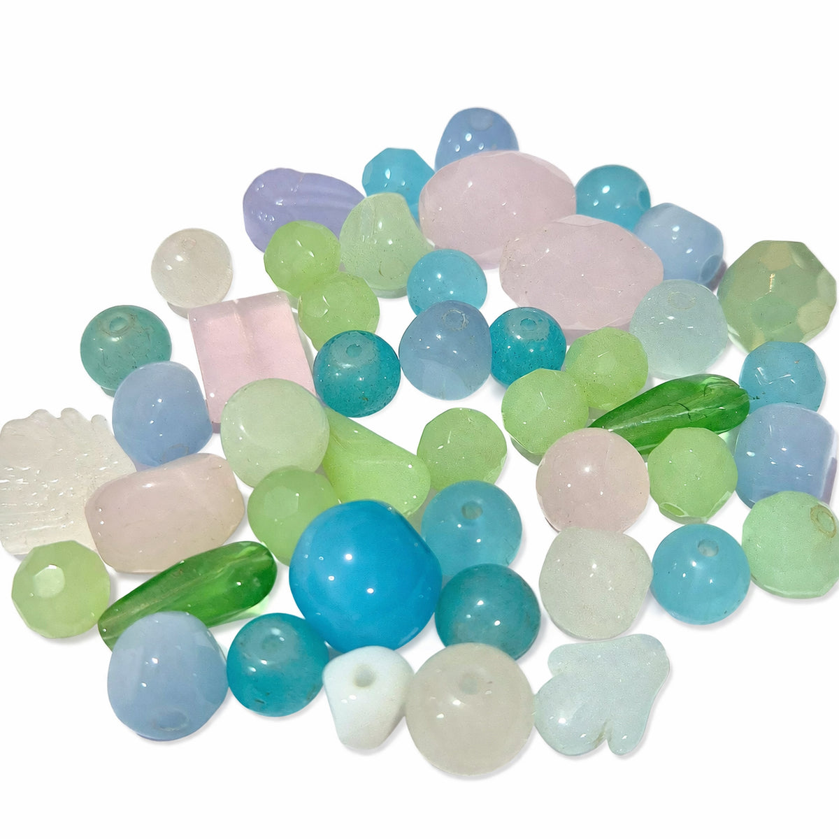 50 grams pack Mix opaque crystal glass beads 6~18mm Size Approximately