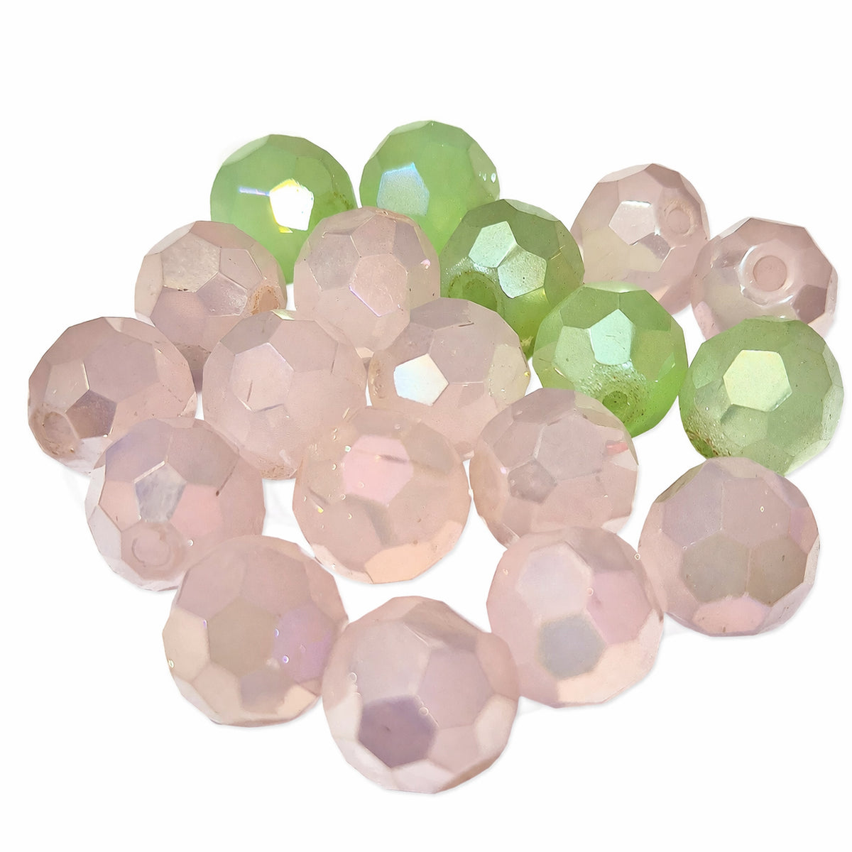 20pcs 2 colors mix Round faceted football shape crystal glass beads 14mm Size Approximately