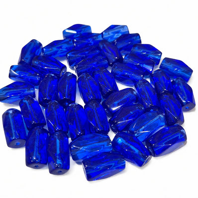 50grams Blue Cube faceted, crystal glass beads 6x13mm Size Approximately