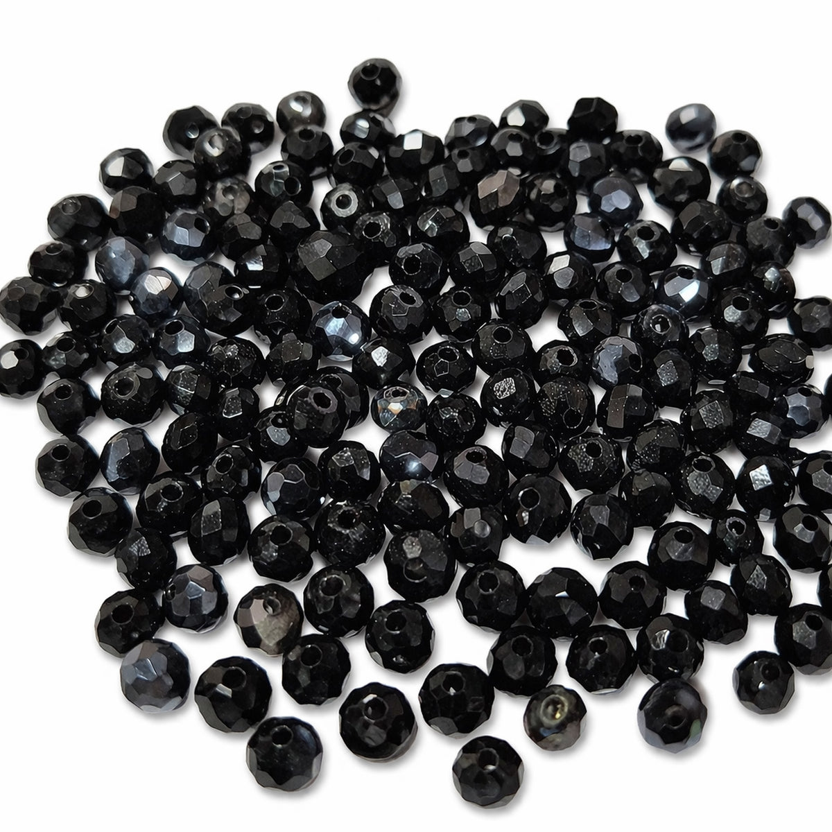 50grams pkg. Black AB rondelle crystal black tyre beads 4mm Size Approximately
