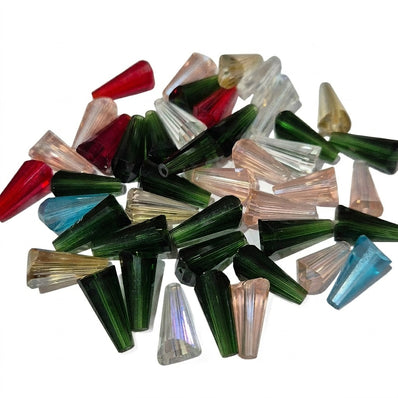 50 grams pack, Pencil, tower shape, Mix color, Glass beads 7x16mm Size Approximately