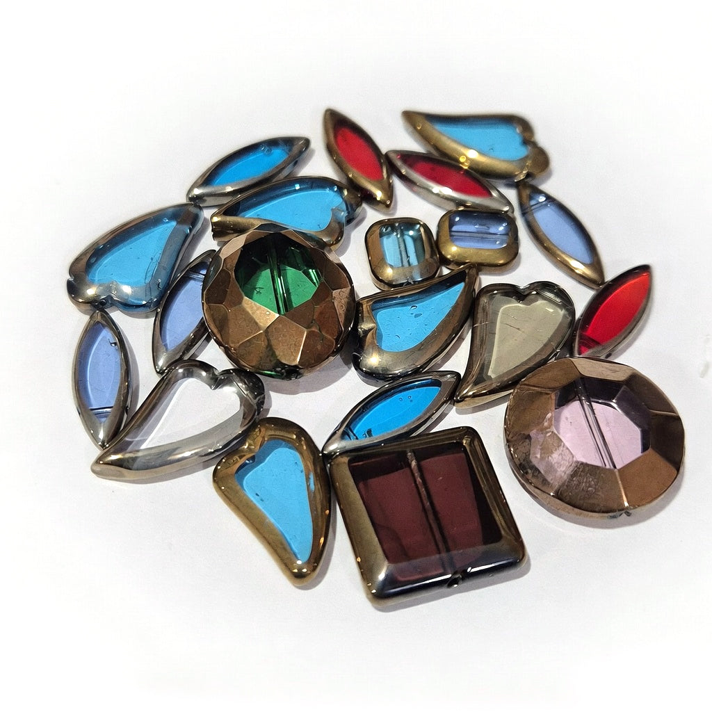 20pcs pkg. Fire Polished mix glass beads crystal beads 8~24mm Size Approximately