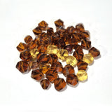 50grams, Helix cut Mix Brown color crystal glass beads 8~10mm Size Approximately