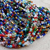 SALE ! 12 STRINGS/LINES OF 15 INCHES MIX CRYSTAL GLASS BEADS' SIZE APPROX 3MM TO 8MM