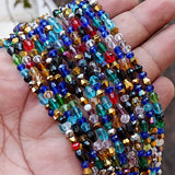 SALE ! 12 STRINGS/LINES OF 15 INCHES MIX CRYSTAL GLASS BEADS' SIZE APPROX 3MM TO 8MM