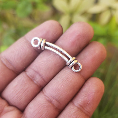 10 PIECES PACK' 35x7 MM' SILVER OXIDZIED' CHANNEL LINK CONNECTOR JEWELRY FINDINGS USED IN DIY JEWELRY MAKING