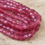 Jade Natural Gemstone Semi Precious Beads in 4.5mm Size Faceted Cube Shape Approximately 90 Beads in String