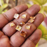 50 PIECES PACK' Square Shape Princess Cut 5A Champagne Zirconia Stone Synthetic Gems CZ stone For Jewelry
