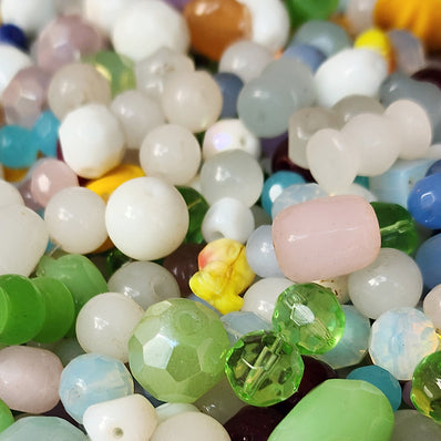 100 PIECES PACK' 6-18 MM' ASSORTED MIX OF IMPORTED CZECH GLASS BEADS