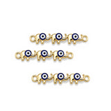 5 Pcs Pack – Evil Eye Elephant Charm for Jewelry Making, Enamel & Gold Plated