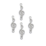 5 Pcs Silver Plated Crystal Rhinestone Treble Clef Music Note Charms – Jewelry Making Charms
