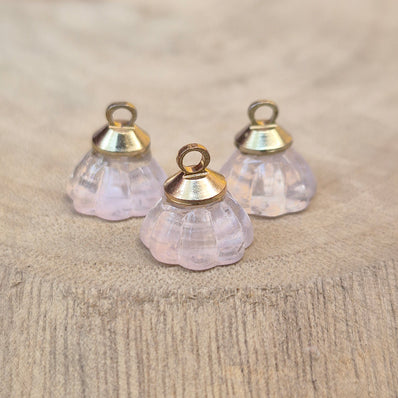 1 PIECE PACK'  10 MM APPROX SIZE' CZECH IMPORTED FLORAL GLASS CHARMS