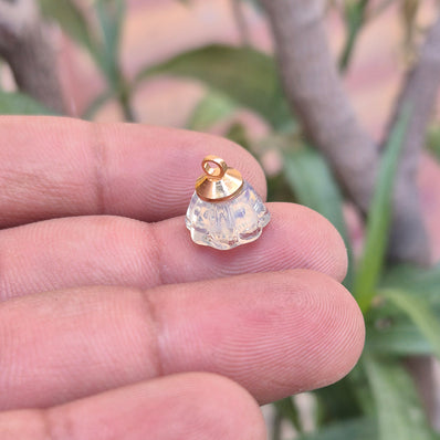 1 PIECE PACK' 10 MM APPROX SIZE' CZECH IMPORTED FLORAL GLASS CHARMS