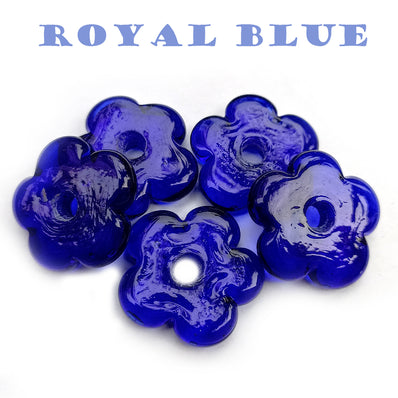 10 PIECES PACK' 30 MM APPROX DAISY GLASS BEADS