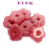 10 PIECES PACK' 30 MM APPROX DAISY GLASS BEADS