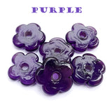 10 PIECES PACK' 30 MM APPROX DAISY GLASS BEADS