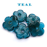 10 PIECES PACK' 30 MM APPROX DAISY GLASS BEADS