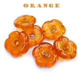 10 PIECES PACK' 30 MM APPROX DAISY GLASS BEADS