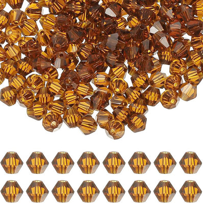 500 Pcs Brown 4mm Crystal Bicone faceted glass beads