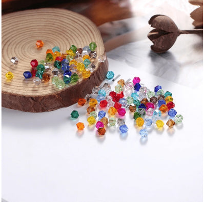 10 Strands 4mm Rondelle Crystal Glass Beads, Micro 48 10 Strands 4mm Rondelle Crystal Glass Beads, Micro 48
