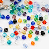 500 Pcs Random Mix 4mm Crystal Bi-cone faceted glass beads