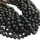 NATURAL DARK TIGER EYE ' 8 MM ROUND' 46-48 BEADS' SMOOTH SHINY' GRADE AA' SOLD BY PER LINE PACK