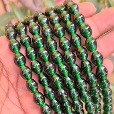 1 LINE/STRING PACK' SIZE APPROX' 9x11 MM' HANDMADE INDIAN GLASS BEADS