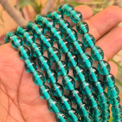 1 LINE/STRING PACK' SIZE APPROX' 9x11 MM' HANDMADE INDIAN GLASS BEADS