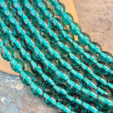 1 LINE/STRING PACK' SIZE APPROX' 9x11 MM' HANDMADE INDIAN GLASS BEADS