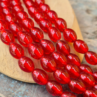 1 LINE/STRING PACK' SIZE APPROX' 9x11 MM' HANDMADE INDIAN GLASS BEADS