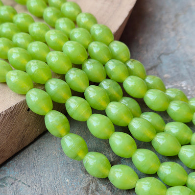 1 LINE/STRING PACK' SIZE APPROX' 9x11 MM' HANDMADE INDIAN GLASS BEADS