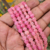 ROSE QUARTZ' 1 LINE/STRING PACK' SIZE APPROX 6 MM COIN FACETED BEADS