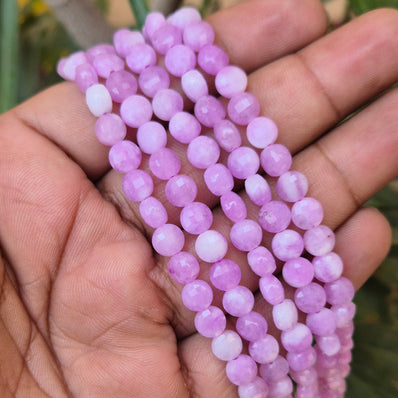 JADE QUARTZ ' 1 LINE/STRING PACK' SIZE APPROX 6 MM COIN FACETED BEADS