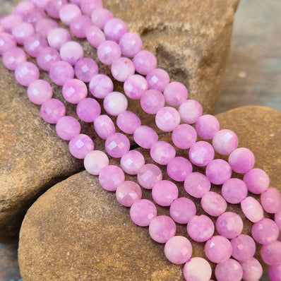 JADE QUARTZ ' 1 LINE/STRING PACK' SIZE APPROX 6 MM COIN FACETED BEADS